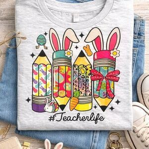 EASTER TEACHER T-SHIRTS YOU PICK COLOR MADE TO ORDER XS-XL